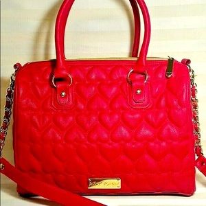 🌟 Stunning 🌟 Hot Pink/Red Betsey Johnson Satchel Purse